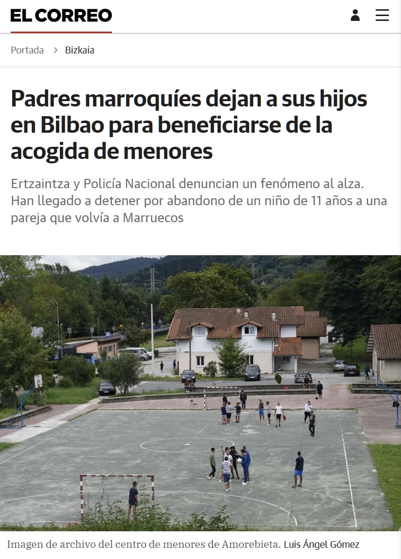 Familias de Marruecos vienen de vacaciones a Bilbao para que sus hijos se hagan pasar por menas.