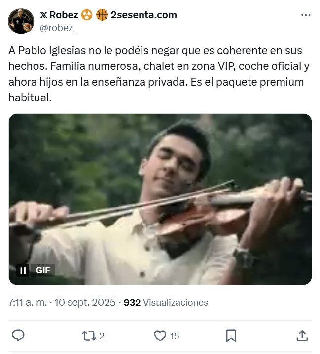 Venga, ya solo falta que abra un crowdfunding para pagarle el colegio privado a sus hijos.