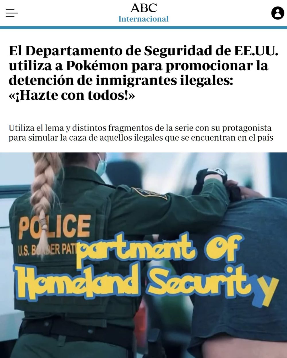 La policía de Estados Unidos sube un vídeo deportando a inmigrantes con la intro de Pokémon de fondo: "hazte con todos".