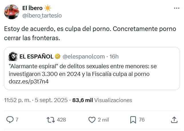 La culpa de esta espiral de vіoIencіa sеxual es del nopor y los videjuegos, claramente...