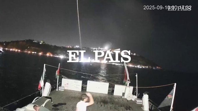 "La flotilla con ayuda a Gaza recibe un nuevo ataque con dron contra uno de sus barcos"