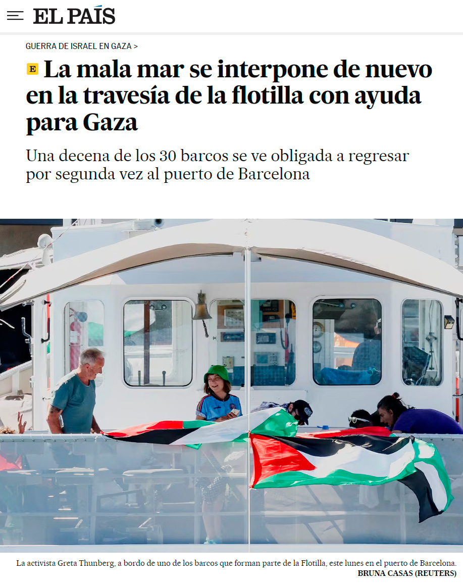 La flotilla con ayuda para Gaza vuelve a dar la vuelta.