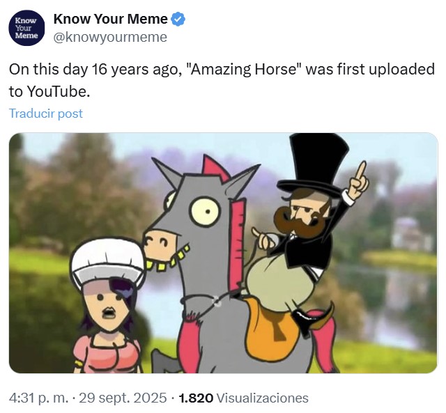 Hace justo 16 años se publicó el vídeo "Amazing Horse".