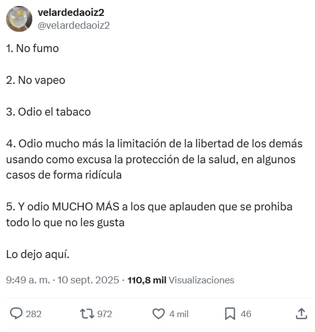 "Todo lo que no me gusta debe estar prohibido, todo lo que me gusta debe ser un derecho".