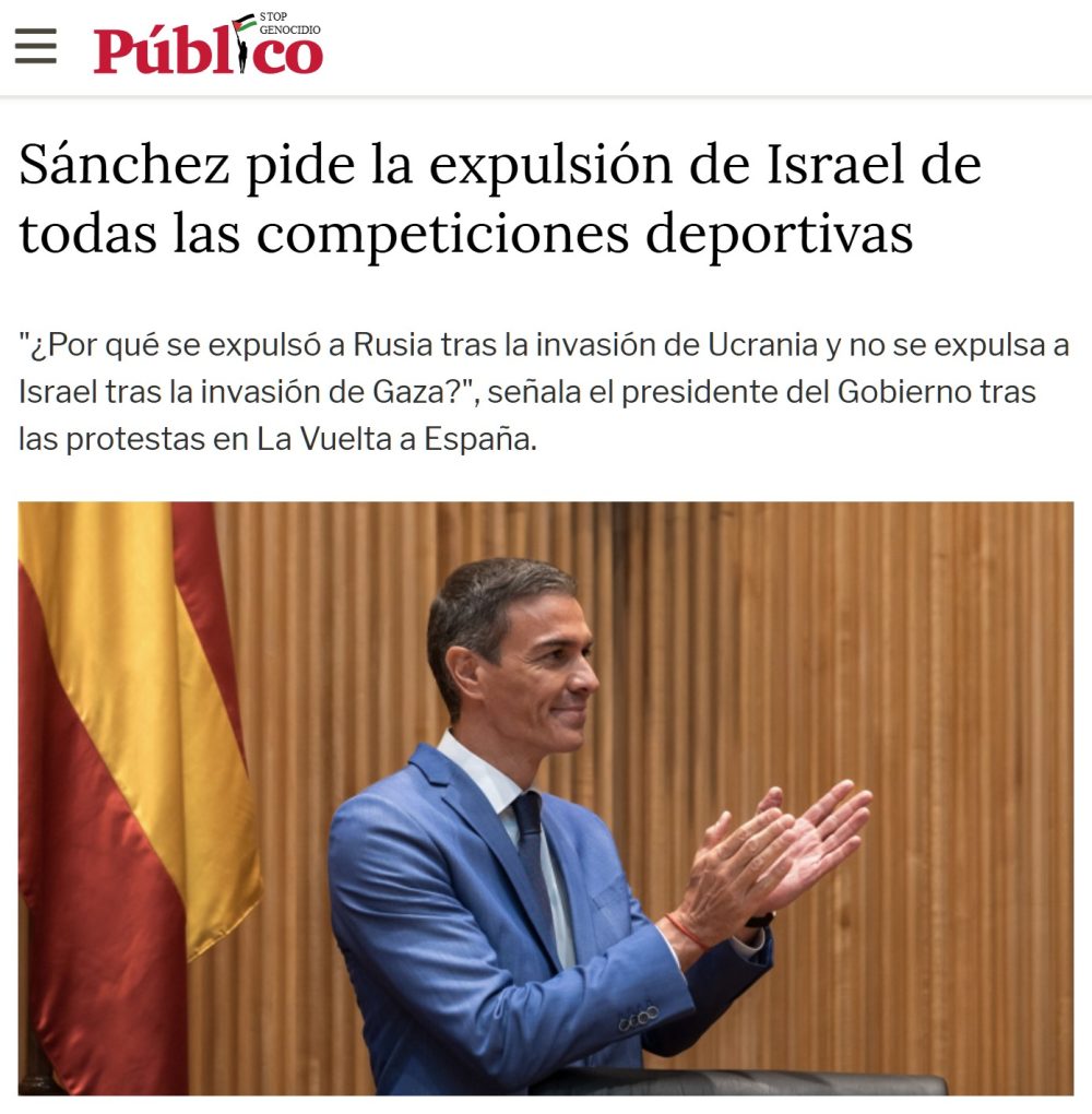 Pdro ha olido sangre y ya no va a aflojar. La causa palestina es su nuevo juguete para cautivar al voto córtimer.