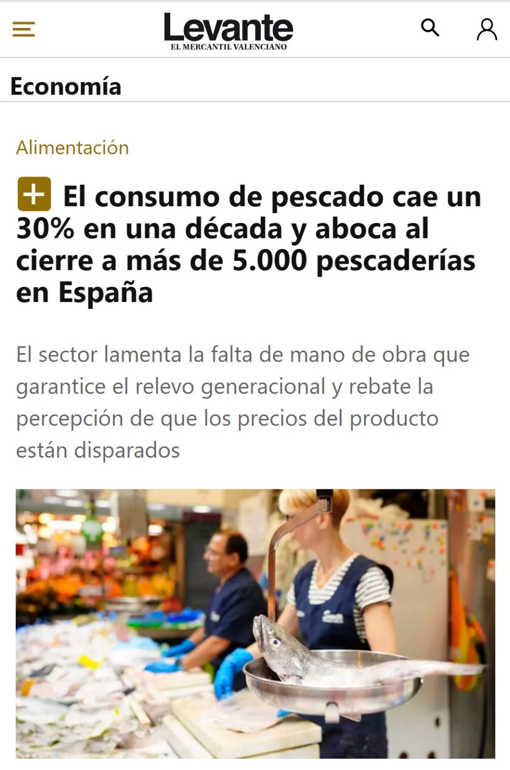 El consumo de pescado cae un 30% y aboca al cierre a más de 5.000 pescaderías