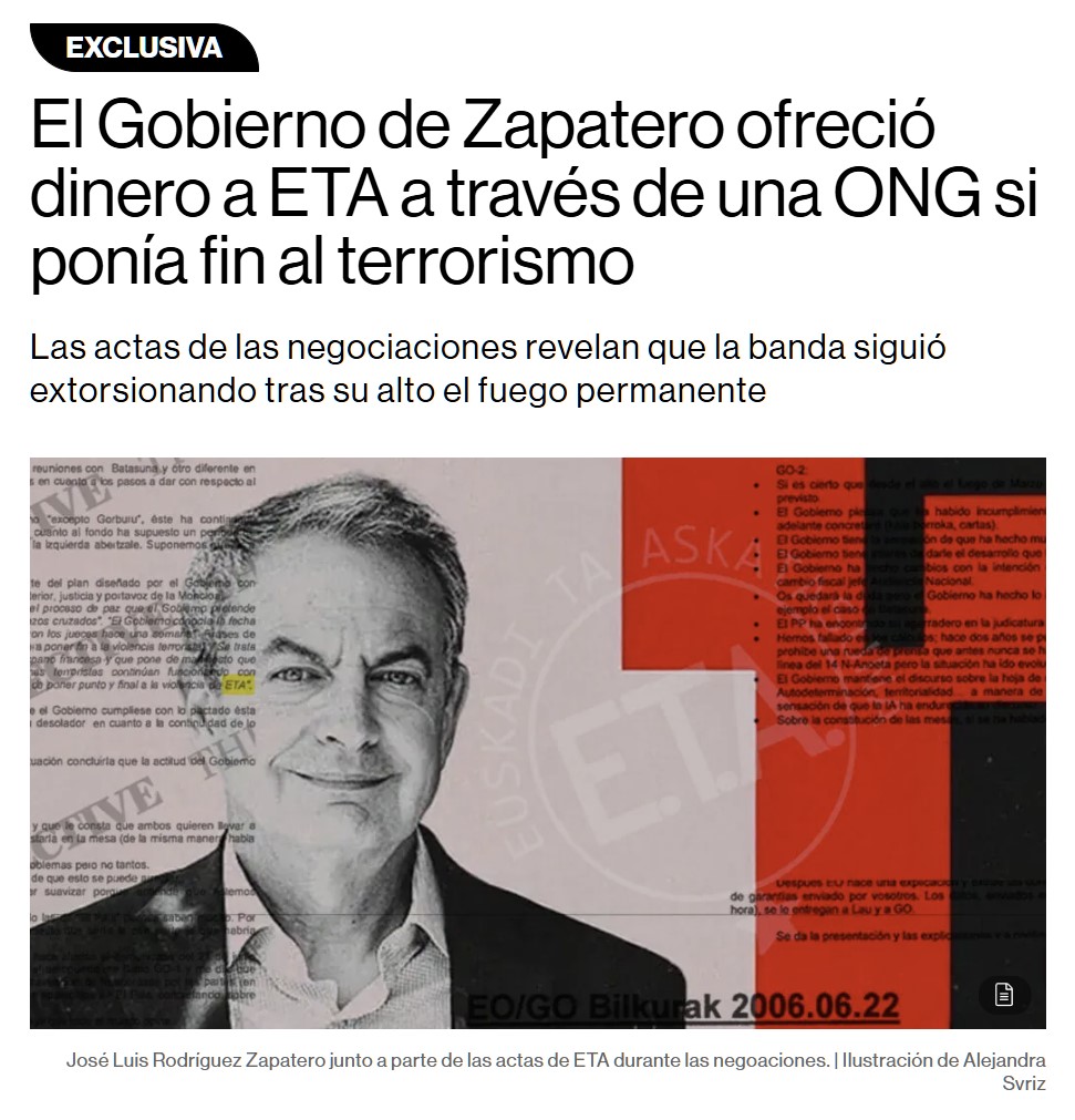 Zapatero, ONGs y ETA... Los ingredientes principales.