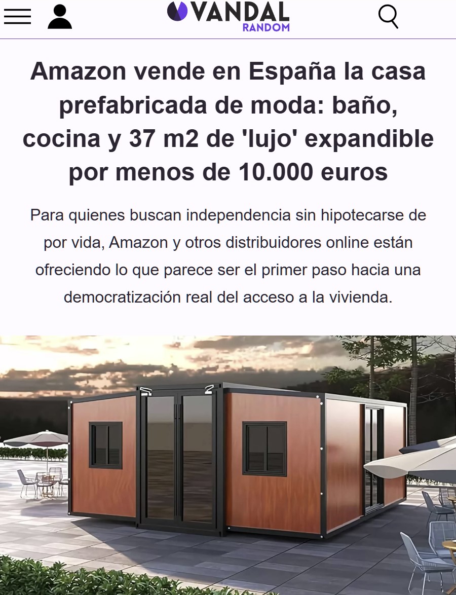 Amazon está vendiendo casas prefabricadas en España por 10.000 euros.