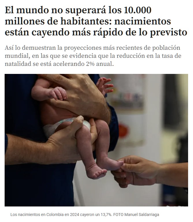 Los nacimientos se están frenando a nivel mundial.