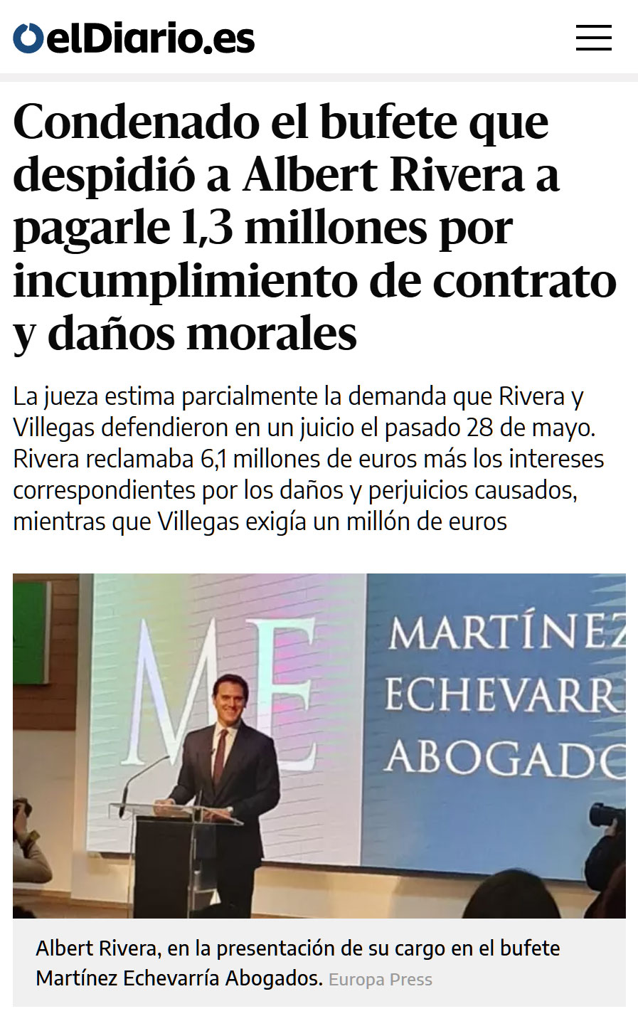 Albert Rivera es 1,3 millones más rico