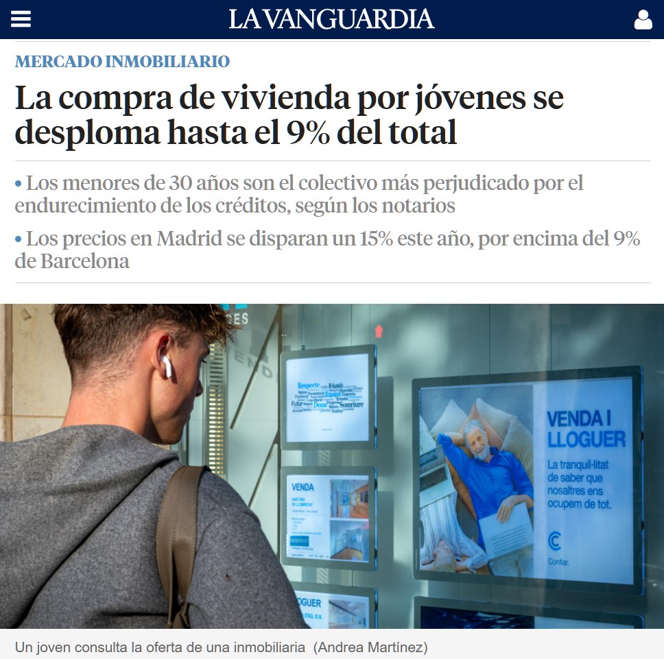 Los compradores de vivienda extranjeros han sustituido a los españoles de hasta 30 años.
