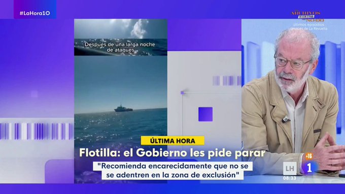 Silvia Intxaurrondo se entera ahora que lo del barco de la Armada que iba a proteger a la flotilla, era un paripé del PSOE.