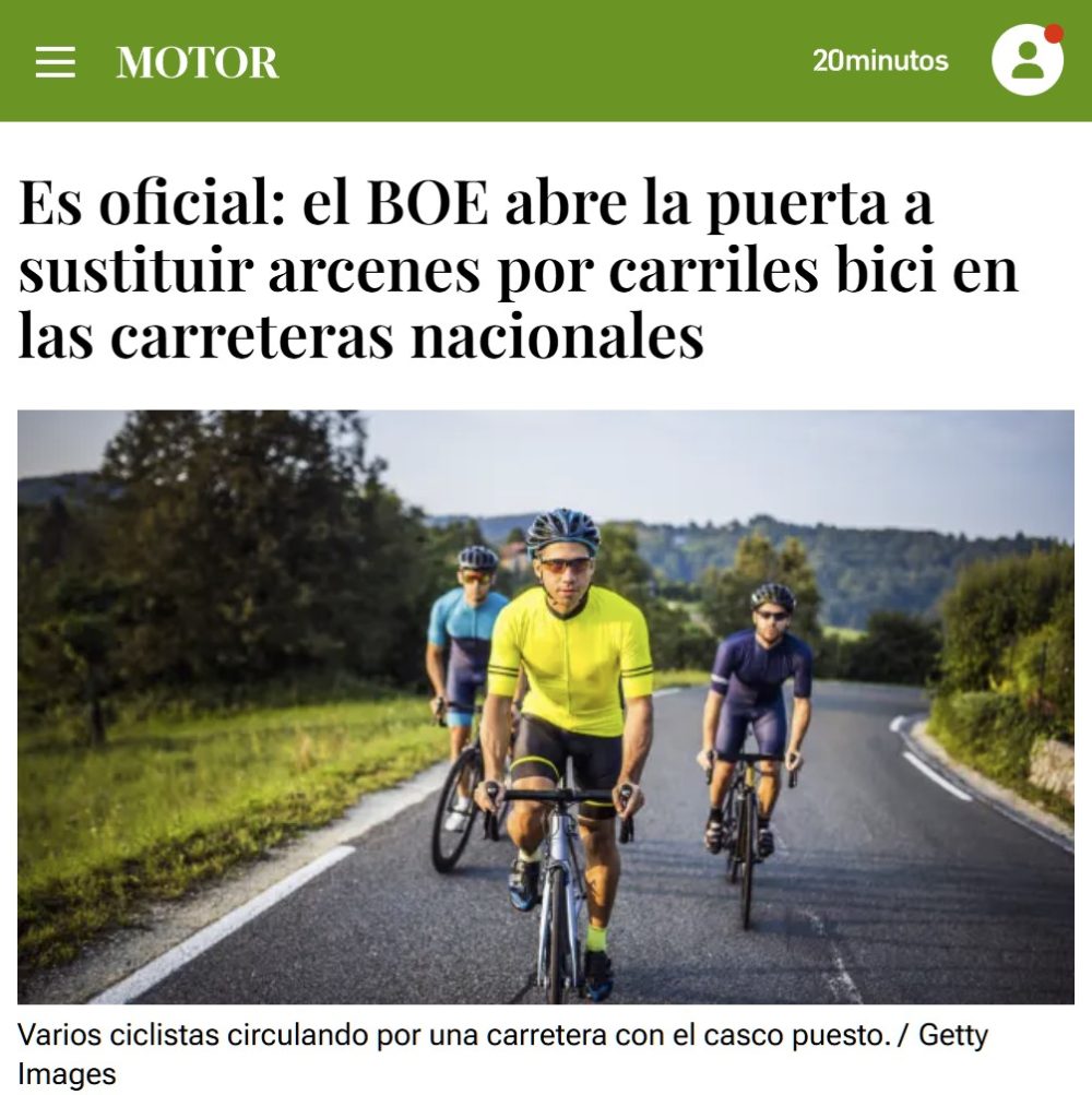 ¿Convertir los arcenes en carriles bici?
