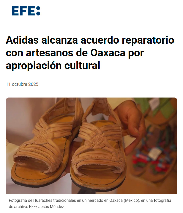 Adidas llega a un acuerdo con los artesanos de Oaxaca tras apropiarse del diseño de sus sandalias ancestrales.