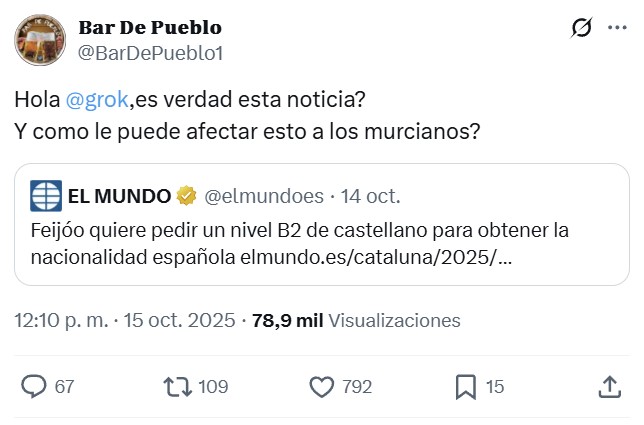 El PP propone acreditar nivel B2 de castellano para tener la nacionalidad española.