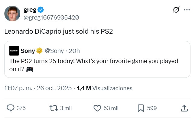 La Play Station 2 acaba de cumplir 25 años (Leonardo Dicaprio ha vendido la suya).