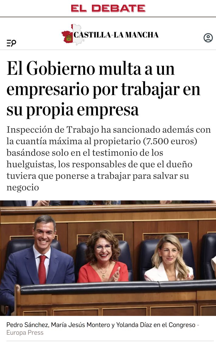 Multa a un empresario por trabjar en su empresa mientras sus nueve trabajadores se ponen de huelga.