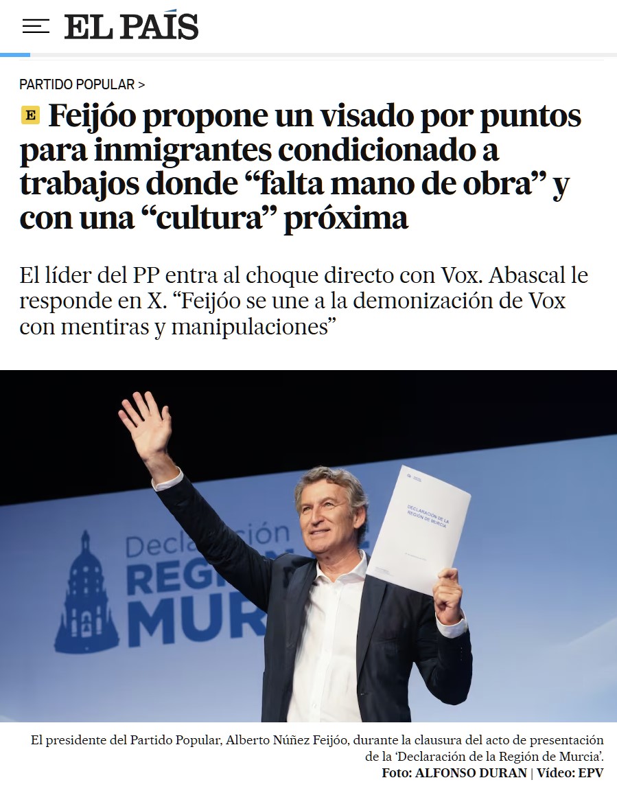 El PP recicla su idea del 'visado por puntos' para inmigrantes.