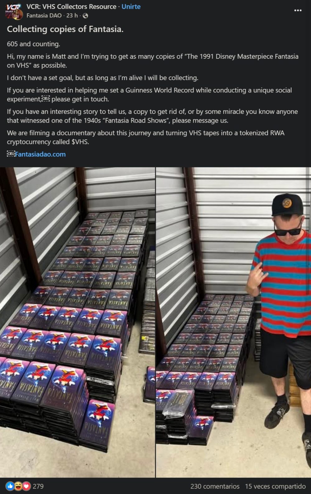 El coleccionista de cintas VHS de Fantasía.
