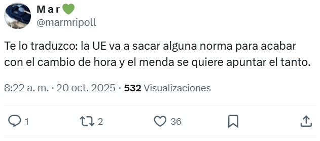 "Se viene un nuevo observatorio del cambio de hora".