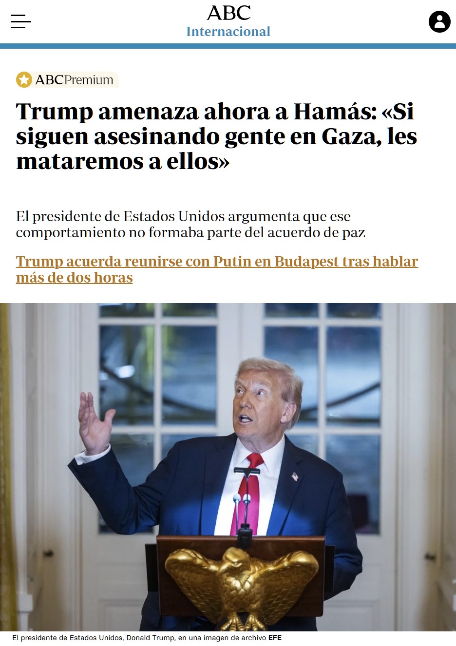 Trump: "Si Hamás continúa asesinando gente en Gaza, no tendremos más remedio que entrar y mаtаrlos".