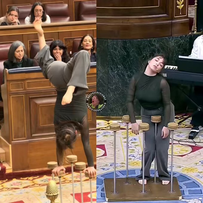 Performance en el Congreso de España por los 50 años del fallecimiento de Franco.