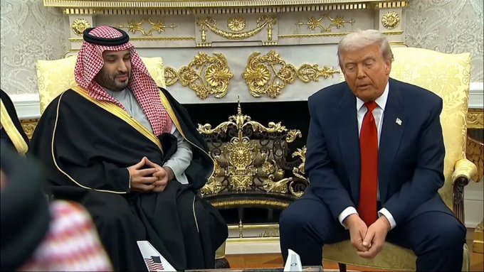 El príncipe heredero saudí dice que aumentará la “inversión” en Estados Unidos a 1.000.000.000.000 de dólares.