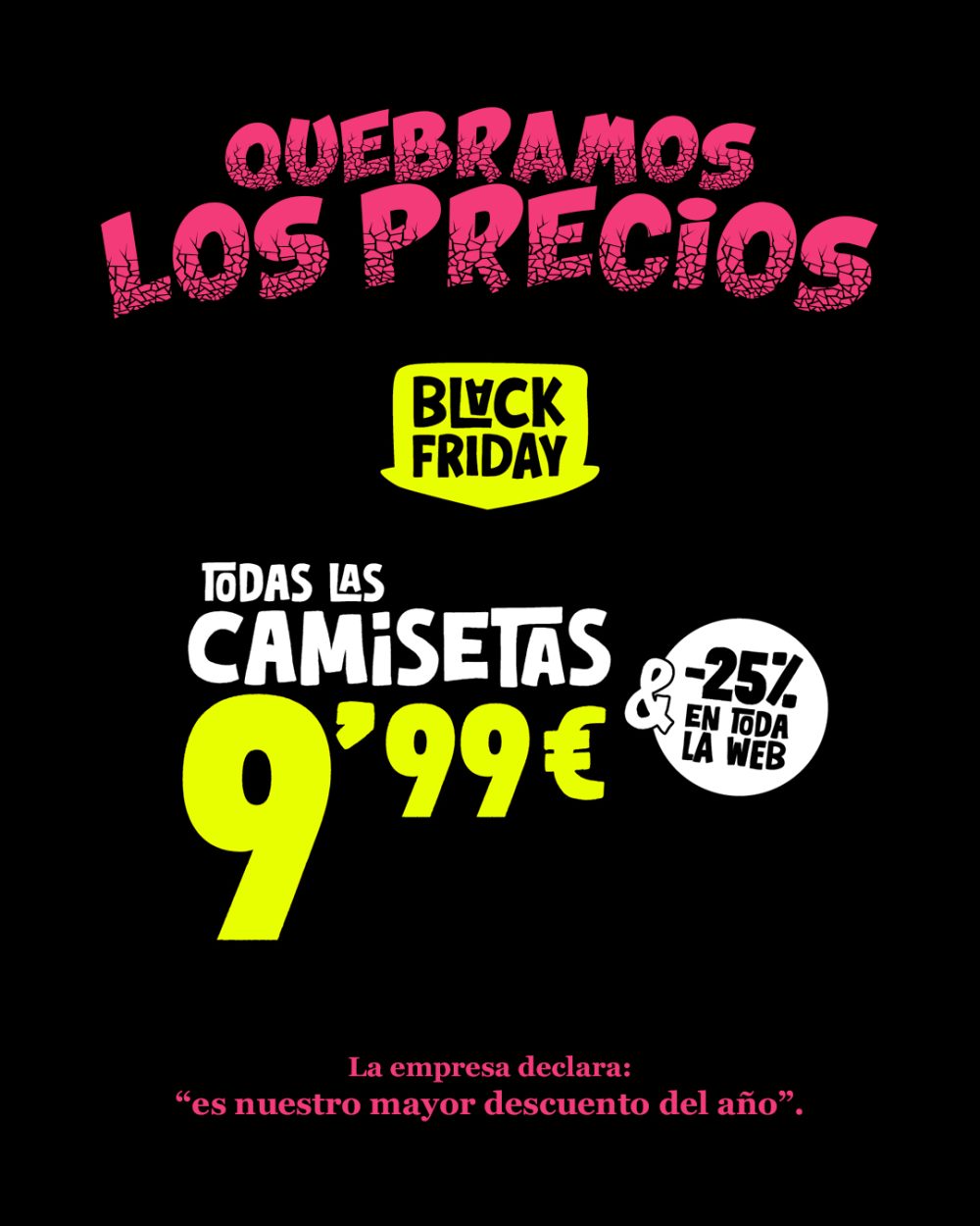 Black Friday en Pampling: todas las camisetas por 9,99€ & -25% en toda la web.