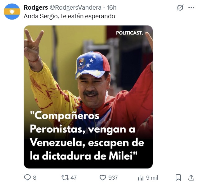 "Aunque les parezca increíble lo que me dice el Sr venezolano, igualmente les pido que lo respeten al comentar"