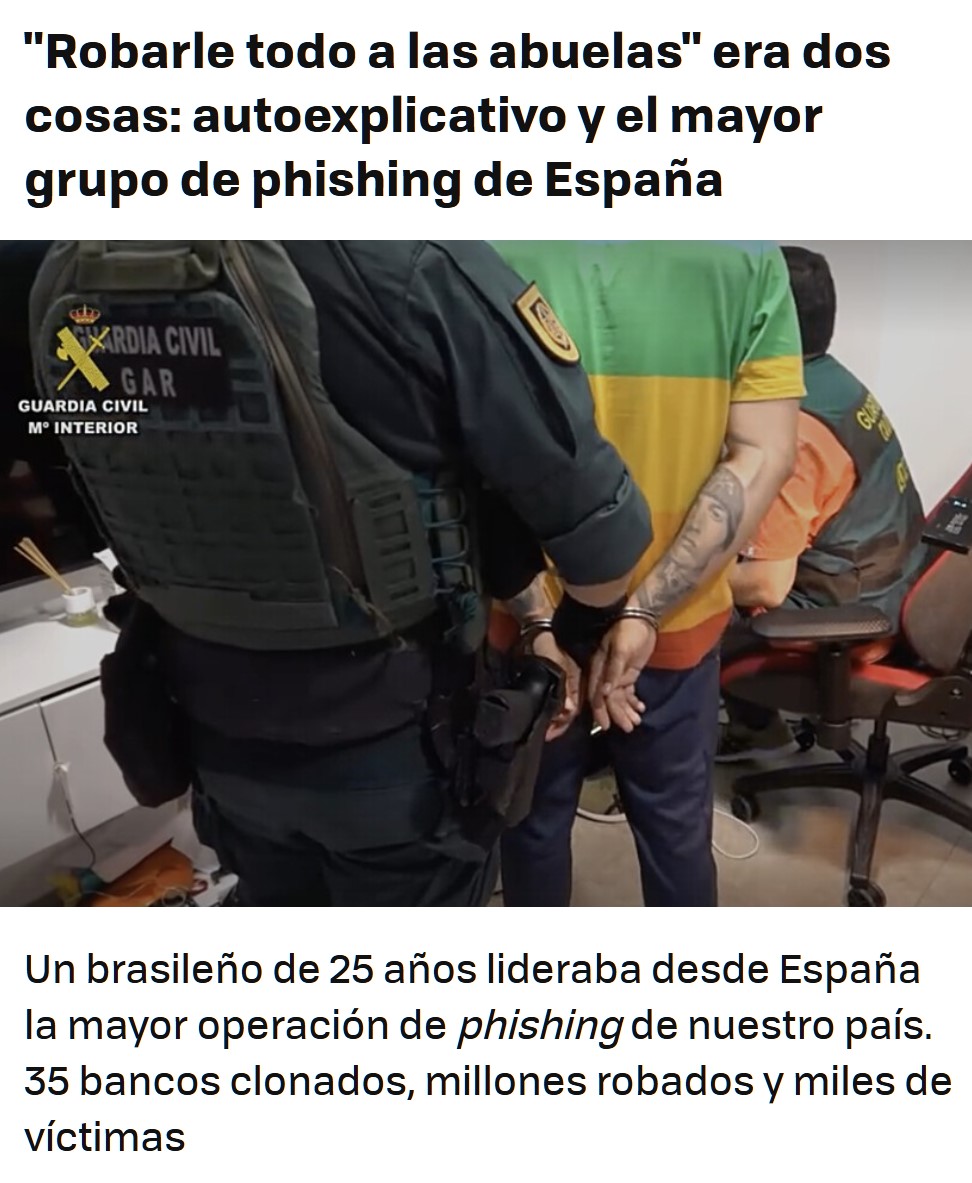“Robarle todo a las abuelas”. Así se llamaba uno de los grupos de Telegram donde actuaban los clientes del mayor proveedor de phishing de España.