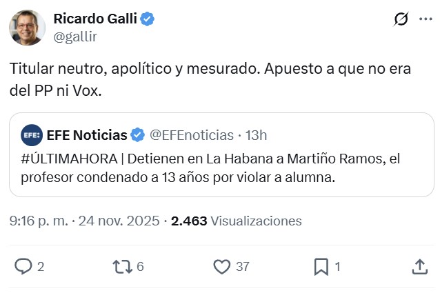 ¿Cómo daría esta noticia EFE si el tal Martiño fuera ex-líder de VOX?