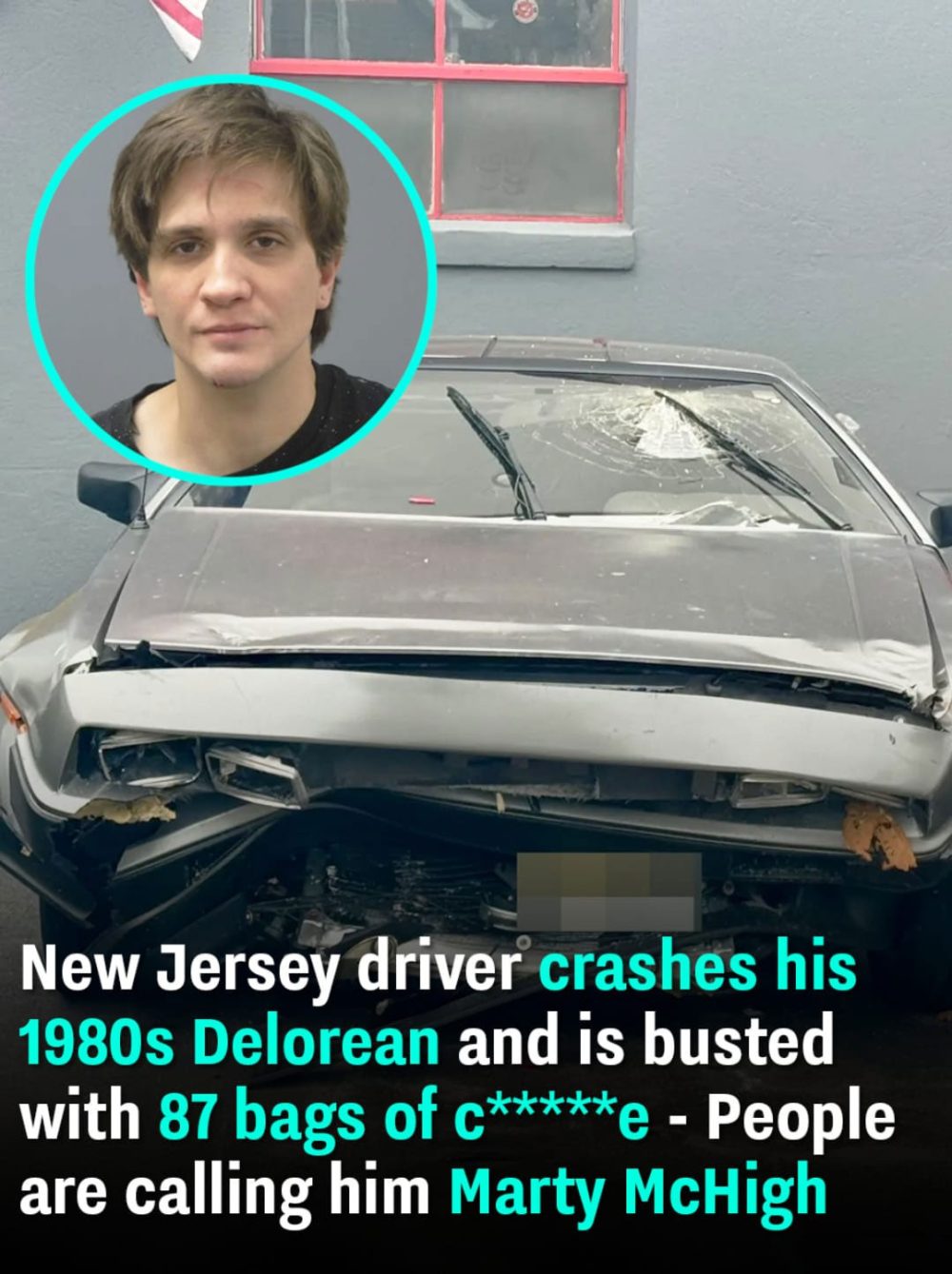 Un conductor de Nueva Jersey estrella su DeLorean y le pillan con 87 bolsas de coca. Ahora le llaman Marty McHigh.