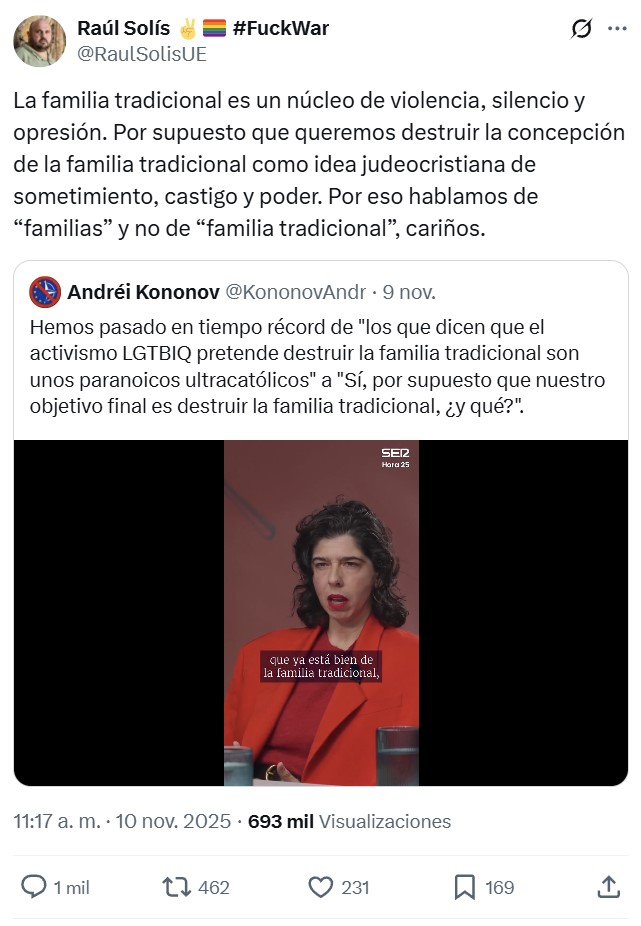"Hay que abolir la familia tradicional"