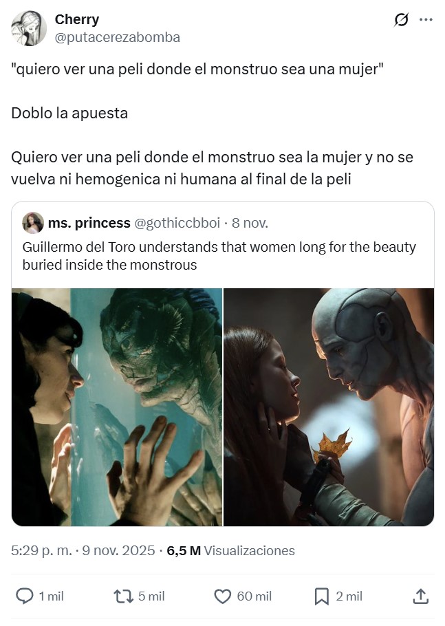 "Quiero ver una peli donde el monstruo sea una mujer"