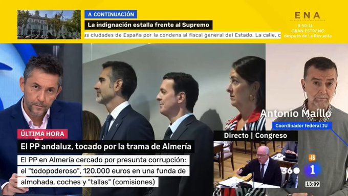 El tenso enfrentamiento en directo de Antonio Maíllo y Javier Ruiz en TVE.