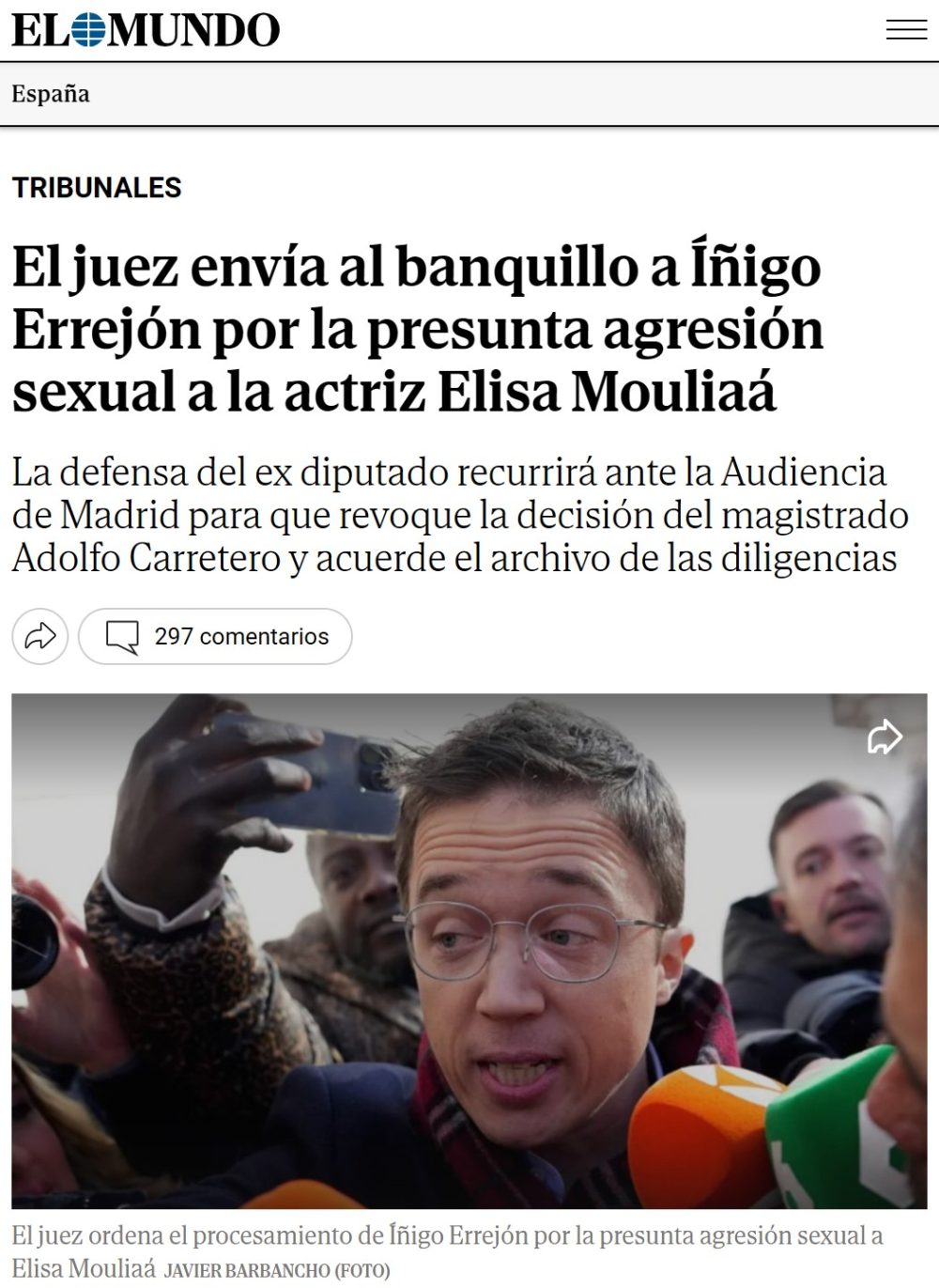 El Juez procesa a Íñigo Errejón y le enfrenta poéticamente a la ley con la que tanto nos dio la turra.