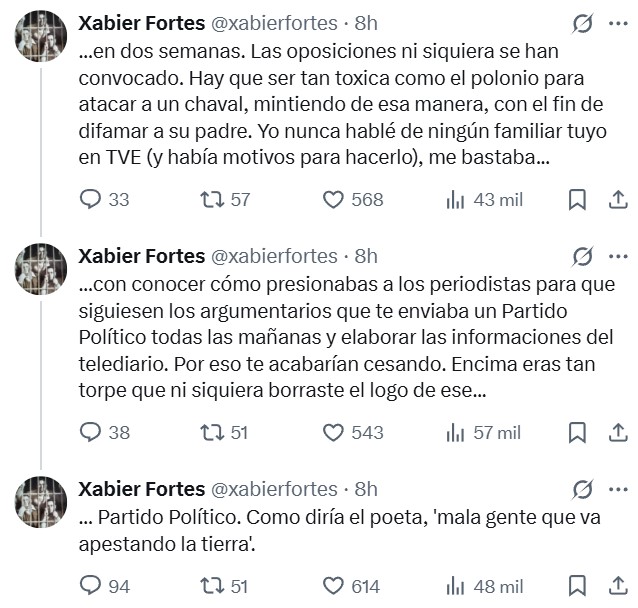Ya es casualidad que el Hijo de Xavier Fortes (TVE) acabe de terminar la carrera y ya esté con un contrato en TVE...