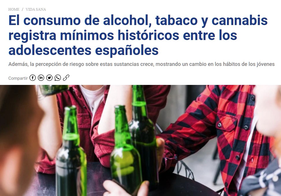 Los jóvenes se están alejando de las drojas, el tabaco y el alcohol.