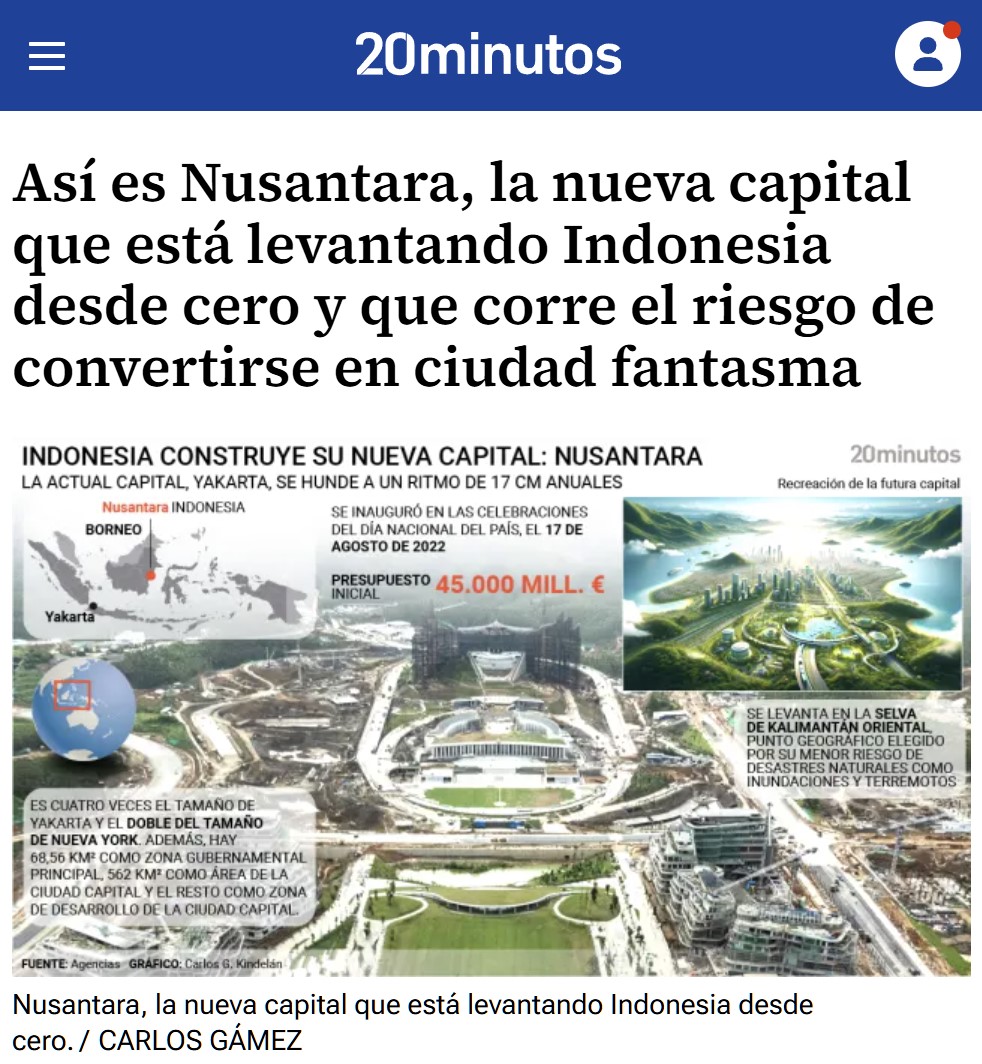 Yakarta se hunde, así que Indonesia está levantando su nueva capital a 1200 km de distancia.