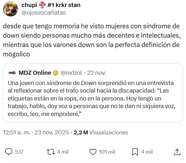 ¿Son las mujeres con down más inteligentes que los hombres con down?