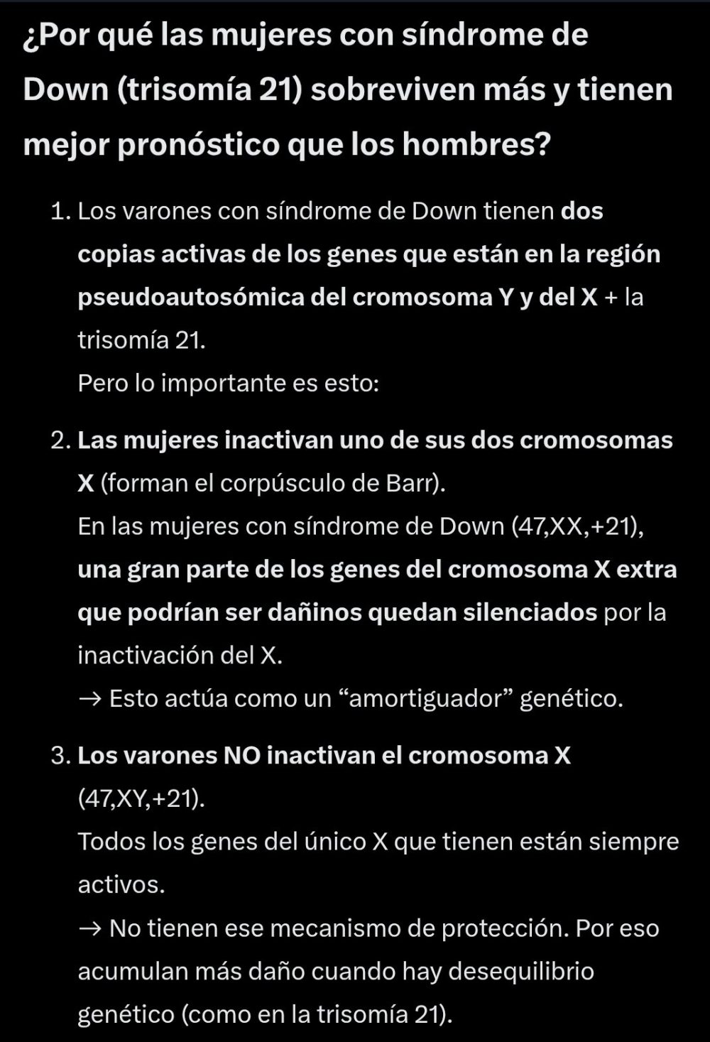 ¿Son las mujeres con down más inteligentes que los hombres con down?
