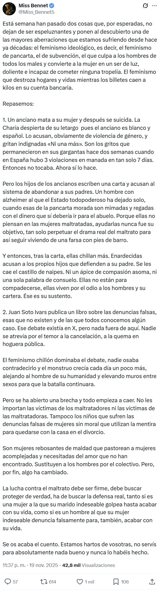 Una reflexión sobre el supuesto crimen machista de Alpedrete.