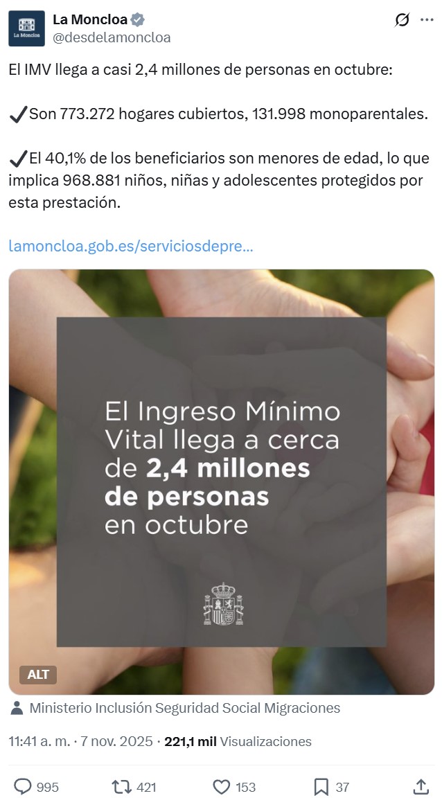Sacando pecho por tener 2,4 millones de mendigos.