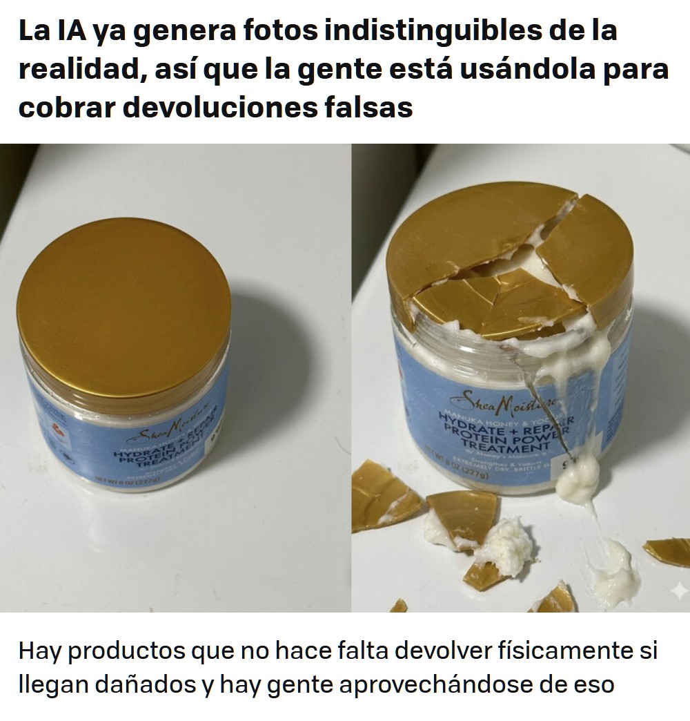 La gente está usando la IA para fingir que los productos llegan dañados y conseguir devoluciones.