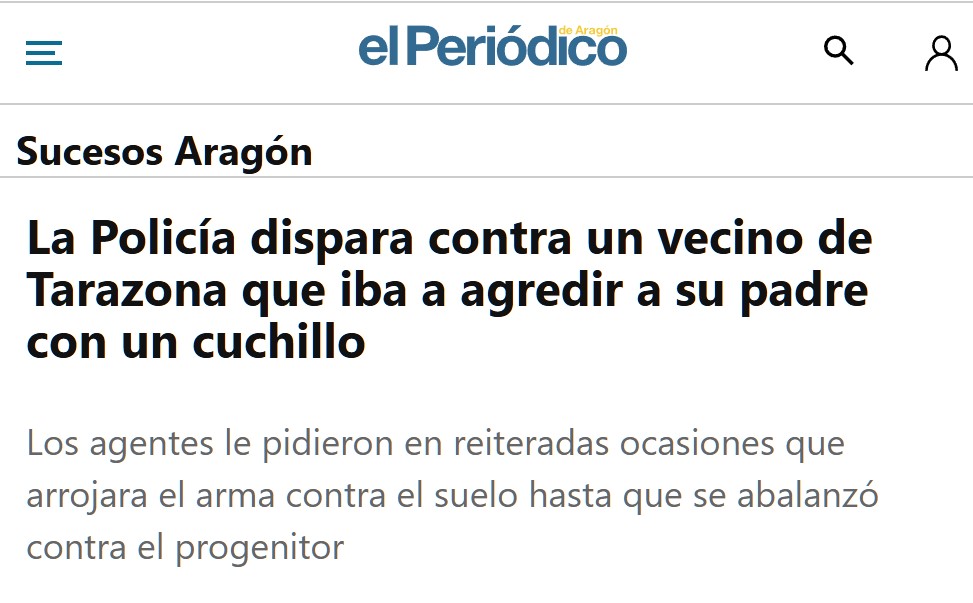 Un policía se ve obligado a abrir fuego contra un tipo que iba a clavarle un cuchiIIo a su padre.