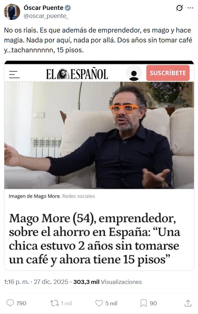 La respuesta de Mago More a Oscar Puente.