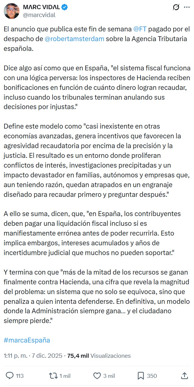 Un anuncio a toda página en el Financial Times.