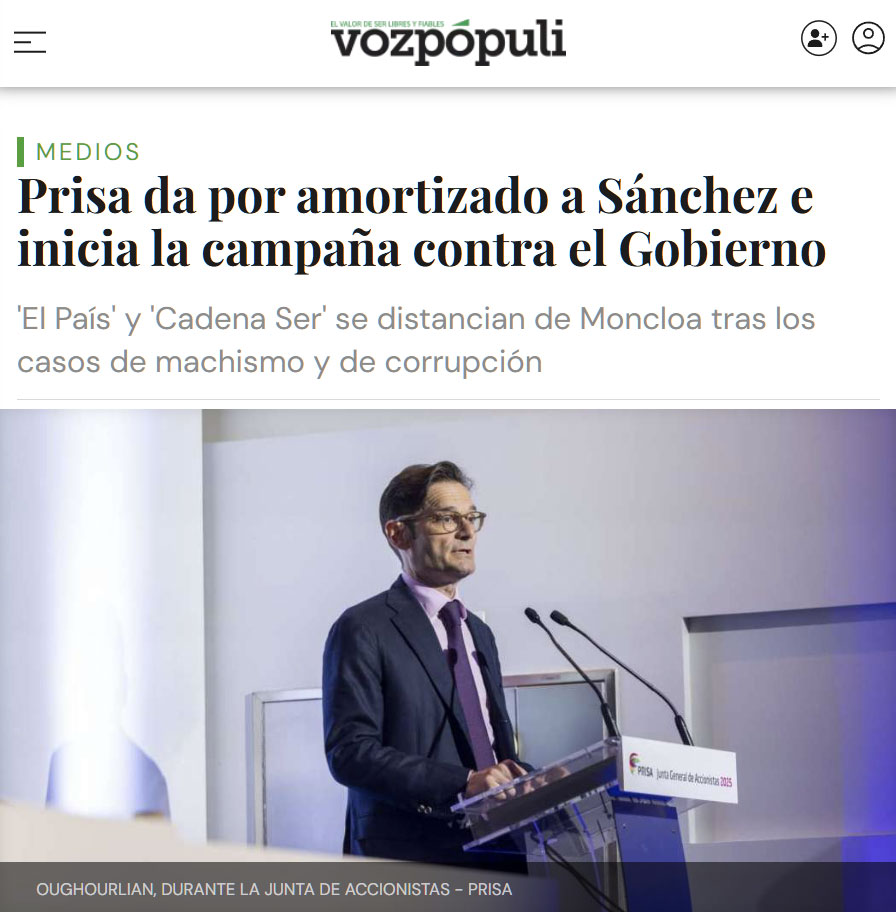 Prisa ya no confía en que Pdro pueda sobrevivir al asedio judicial y pasa al ataque.