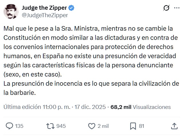 Ministra de Igualdad: "Las mujeres gozan de presunción de veracidad"