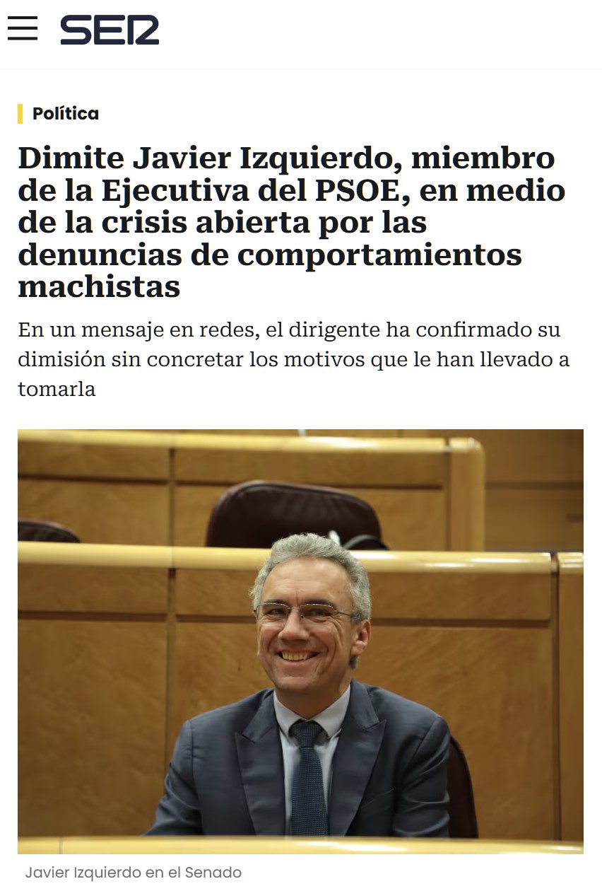 CERO horas sin un nuevo escándalo del PSOE.